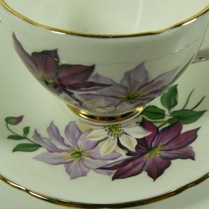 Delphine Bone China England Porcelain Floral Flower Tea Coffee Cup & Saucer Set